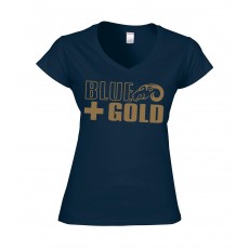 Ladiesshirt Blue & Gold